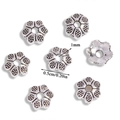 Vintage silver flower spacers for DIY jewelry making with 1mm hole and 0.5cm diameter - A6-268 Antique Silver