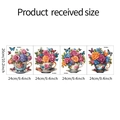 Detailed dimensions of 4 floral teacup wall stickers showing size 24x26cm for home decor - Floral Tea Cup Combination Style (FX-F523)