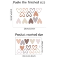 Morandi hart muurstickers in aardetinten met DIY-indeling en afmetingen - Aardse Roze Paars Tinten (YM031)