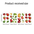 Detail showing set of 4 strawberry wall decals with 29x20cm dimensions and leaf patterns - Strawberry And Leaves Style (FX-F525) / Multiple Sheets
