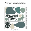 Detaillierte Größenübersicht für drei 35x98cm Wandsticker mit tropischen Blättern in Morandi - 35x98cm (3 Blatt) Cremeweiß