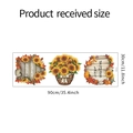 Detail view of sunflower kitchen wall stickers with pumpkin and maple leaf harvest patterns - 30*90CM (FX-D465)