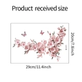 Dettaglio dimensioni 29x20cm per adesivo murale bagno con fiori e farfalle - 20x29cm (M-311)
