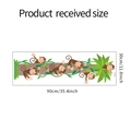 Detail view of cartoon monkey wall sticker sheet size 30x90cm for kids room decoration - 30*90cm