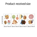 Detail view of four 20x30cm sheets featuring assorted sweet dessert wall stickers - 20*30CM*4PCS/FX-F561