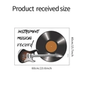 Detailed size specifications for the 60x40cm music theme guitar and record wall sticker - 40x60cm/FX-E294
