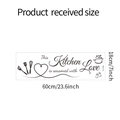 Dettaglio dell'adesivo murale cucina con citazione e icone con dimensioni 60cm x 18cm - 18*60CM/FX-A396