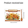 Detailed view of kitchen wall sticker 60x40cm with sunflower and kitchen tool design - 40x60cm Style (FX-E292)