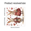 Detailed sheet size of cartoon couple rabbit wall decals with heart balloons and dimensions - Rabbit Couple Style (fun-b3)