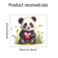 Detailansicht der Cartoon Panda Wandaufkleber mit Maßen 29cm x 25cm und Herz-Motiv - 25*29cm/fun-m7