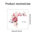 Vista dettagliata dell'adesivo da parete rosa dimensioni 16cm x 15cm con design floreale - Stile Rosa Rosa (fun-kg9)