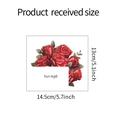 Detailed view of romantic red rose wall sticker with dimensions 14.5x13cm - Red Rose Style (fun-kg6) / 13x14.5cm