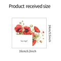 Dettaglio dimensioni per adesivo murale papavero rosso, 16 cm di larghezza per 14 cm di altezza - Stile Papavero Rosso (fun-kg7)