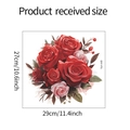 Détail des stickers muraux roses rouges à l'aquarelle avec dimensions 27x29cm - Motif de Rose (fun-m9)