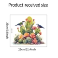 Dimensioni dettagliate dell'adesivo da parete con cactus e uccelli di 25 cm per 29 cm - 25x29cm (fun-m28)