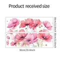 Gedetailleerde afmetingen van aquarel roze papaver muurstickers, set van twee 30x90cm vellen - 30x90 (fun-c4)