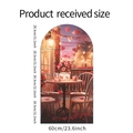 Detailed dimensions of romantic arch rose wall decal with 60cm width specifications - 28.5*60CM*4PCS/fun-f16 Milky White
