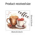 Dimensioni dettagliate dell'adesivo murale con tazze di caffè acquerello e testo decor - 32*39CM/fun-f12