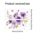 Specifiche delle dimensioni per il set di adesivi murali in PVC con fiori viola e foglie - 25x60cm (fun-f13)