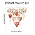 Watercolor heart and leaf wall decal dimensions showing 29cm by 29cm square layout - 29*29CM (fun-m20)
