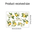Dettaglio adesivi murali limoni e foglie verdi 60x40cm per decorazione della casa fai da te - 40x60cm