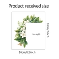 Tabla de tallas de pegatina de pared con plantas verdes y flores blancas 18x16cm - Estilo de Planta Natural D (fun-kg20)