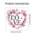 Wandsticker mit Blumenherz und LOVE-Schriftzug, Maße 39x39cm auf weißem Hintergrund - 39*39CM/fun-f2