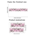 Pink floral wall stickers showing finished display size and raw sheet layout dimensions - 40*60CM/FX-E206