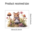 Cartoon mouse and mushroom wall sticker product dimensions 39x29cm for home decor - 39cmx29cm