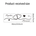 Detalle del vinilo decorativo Forever Together con medidas 18x60cm y corazones - Estilo Corazón Together Forever (FX-A313)