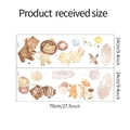 Detail view of cartoon animal wall decals showing size dimensions for nursery decoration - Cartoon Animals (FX7584) / 24*70cm