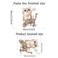 Detail showing cartoon cat toilet sticker dimensions and the received layout sizes - Cartoon Cats (FX-F111)