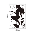 Dettaglio adesivo da parete sirena con bolle che mostra le dimensioni di 58x40cm - Silhouette di Sirena (FX2052) / 40x58cm