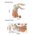 Detail showing cartoon rabbit wall sticker dimensions of 46x49cm and layout on 30x60cm sheet - Hand-drawn Cartoon Rabbit (FX-B123)