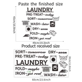 Layout diagram for laundry wall decals showing product dimensions and application size - 30*60CM/FX-B316
