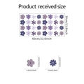 Detailed view of purple flower wall stickers with specific dimensions and layouts - Purple Floral Style (FX-B339)