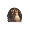 Sticker mural 3D mariage de souris avec marié en costume rouge et mariée en dentelle - Mariage de Souris dans le Trou (fun-s4)