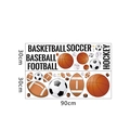 Detail of sports theme wall stickers featuring soccer and basketball on 30x90cm PVC sheets - 30*90CM*2PCS/FX-C70