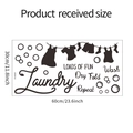 Flat layout of the Laundry wall decal showing 30x60cm dimensions and vinyl silhouettes - 30*60CM/FX-B357