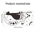 Detailed size specifications for cartoon black cat and moon wall sticker at 60x30cm - 30x60cm (FX-B375)