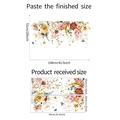 Detailed size guide for watercolor floral wall decals showing 108x51cm finished dimensions - 30*90CM*2PCS/FX-C400