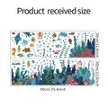 Detail of cartoon ocean life wall decals showing product dimensions of 30x90cm sheets - 30x90cm (2 Sheets)