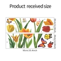 Detailed sheet showing tulip wall decals with dimensions 30x90 cm and butterfly patterns - 30*90CM*2 Pieces/FX-C416
