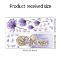 Detailansicht der 30x90cm Wandsticker mit lila Blumen und Mädchen-Silhouette - 30*90CM*2PCS/FX-C406
