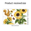 Dettagli di due fogli di adesivi murali con scoiattolo e girasole in formato 30x90cm - Stile Girasole Scoiattolo (FX-C429)