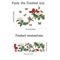 Dimensioni dettagliate dell'adesivo murale con fiori e farfalle in formato layout 30x90cm - 30*90cm/fx-d381