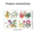 Detaillierte Blattlayout von Aquarell-Wandstickern mit Lilien und Mohnblumen - 30*90cm*2pcs/fx-c426
