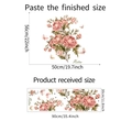 Detalle del vinilo decorativo de peonías rosas que muestra el diseño y dimensiones de pared - Peonía Romántica Rosa (FX-D378)