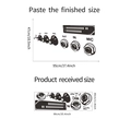 Detailed size guide for DIY audio control wall decal showing layout and finished dimensions - 30x90cm (FX-D401)