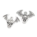 Antique silver winged skull pendants for DIY jewelry making in gothic punk style - Antique Silver/23*17mm/1.24g
